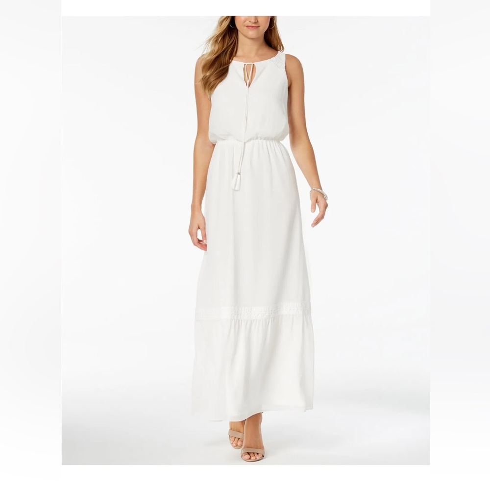 Adrianna Papell White Maxi Dress